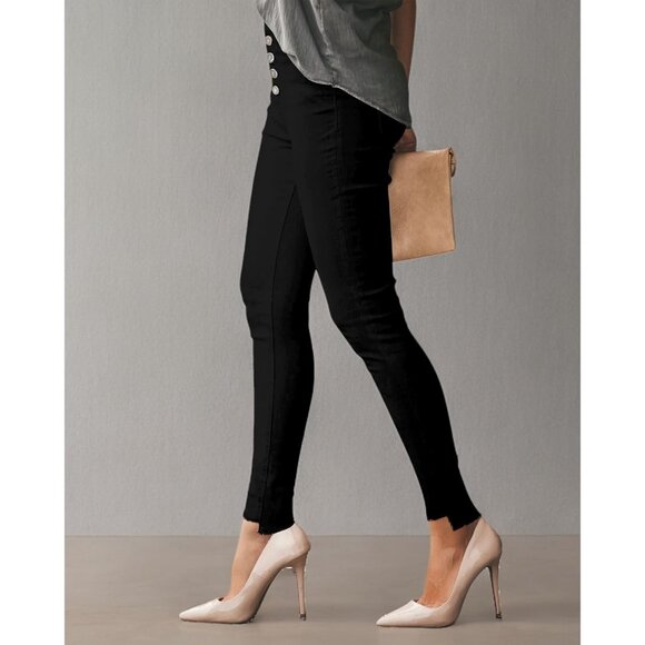 Women’s Ripped Skinny Jeans High Waist Stretch Denim Butt Lifting Light Blue - Picture 6 of 6